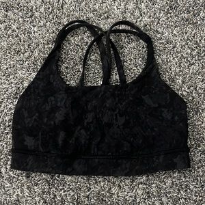 lululemon size 4 energy bra- black / grey design